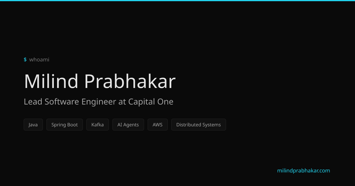 Milind Prabhakar | Lead Software Engineer